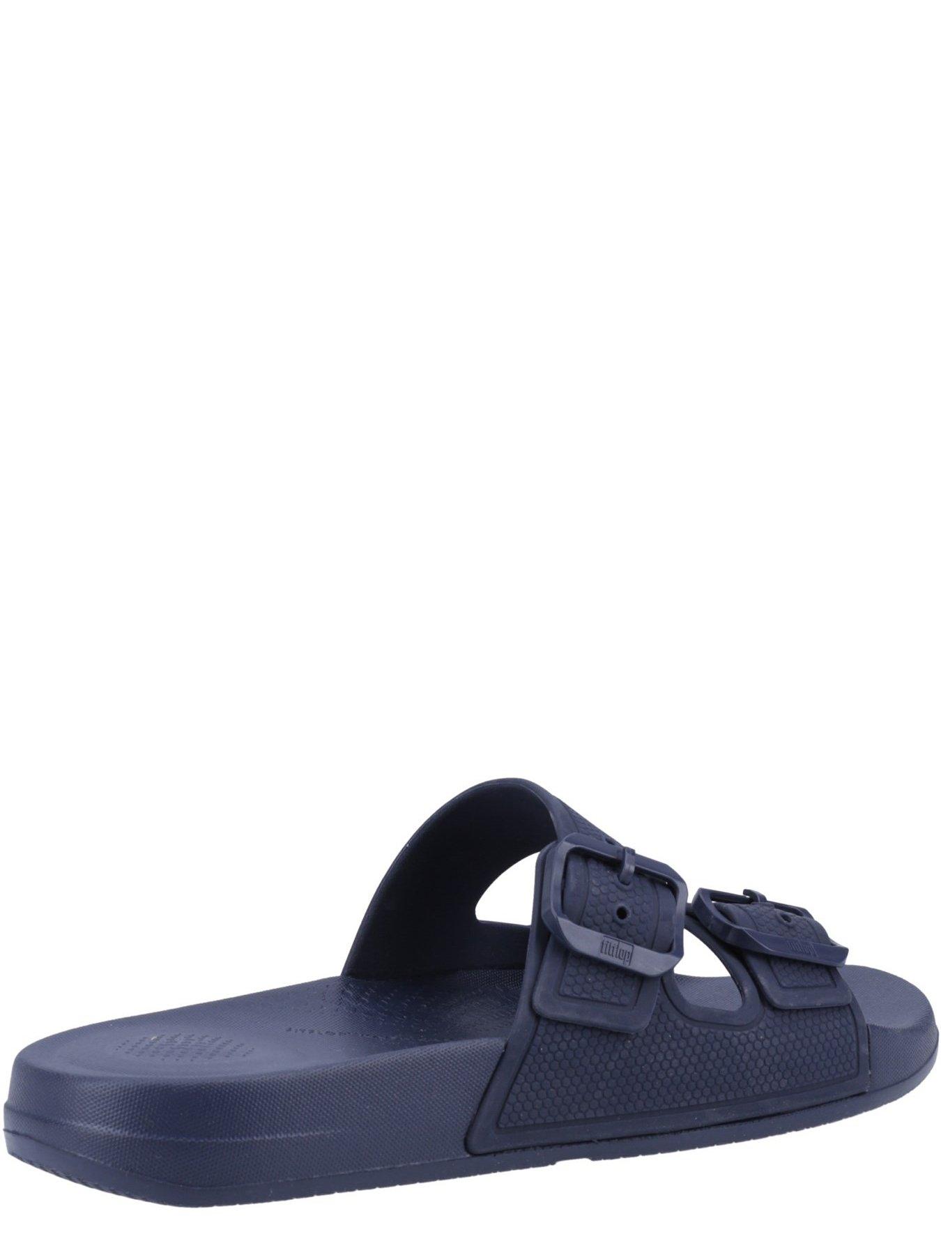 FitFlop iQUSHION Buckle Detail Slider Sandals - Navy | very.co.uk