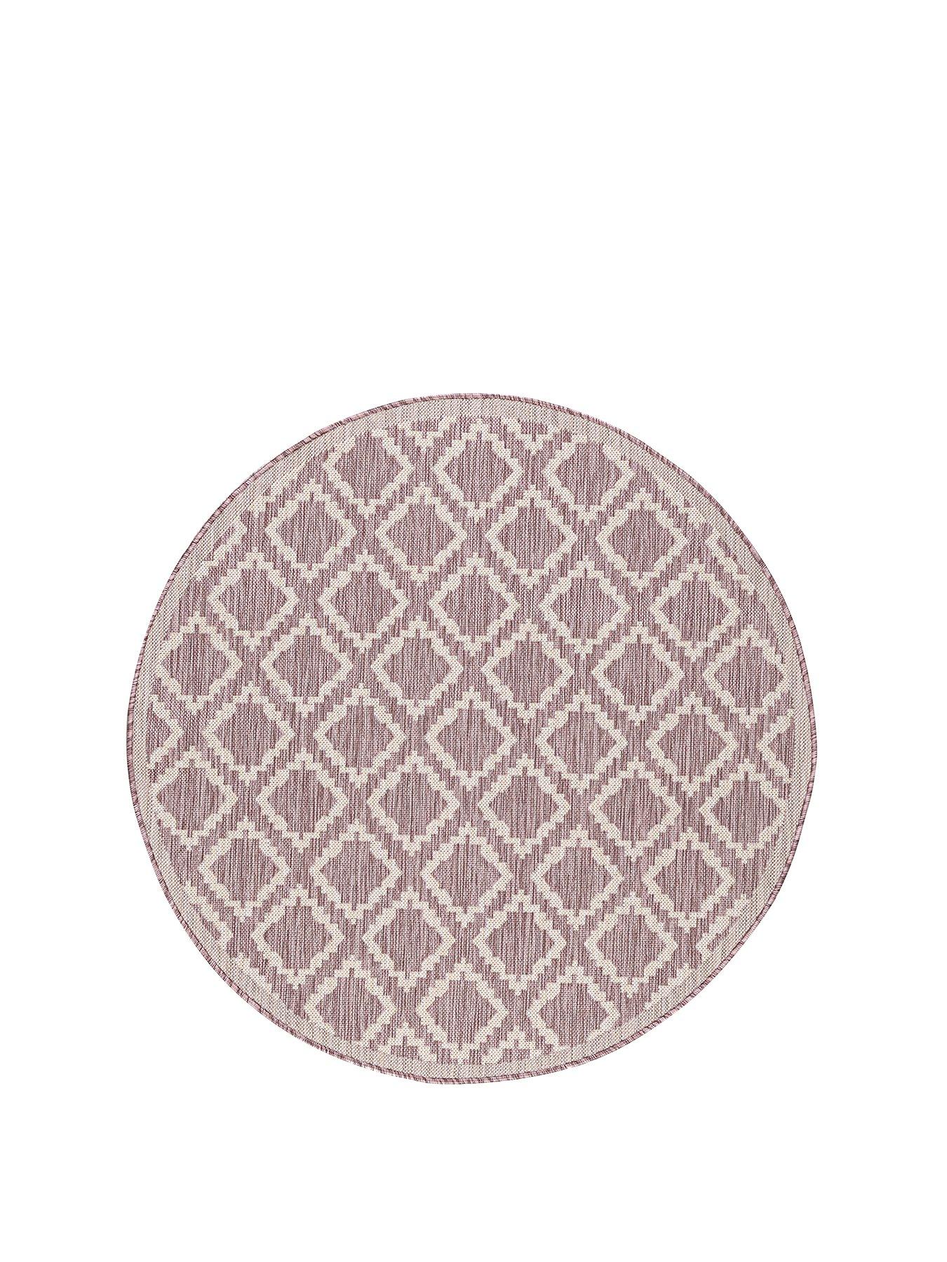Product photograph of Kamina Indoor Outdoor Flatweave Circle Rug from very.co.uk