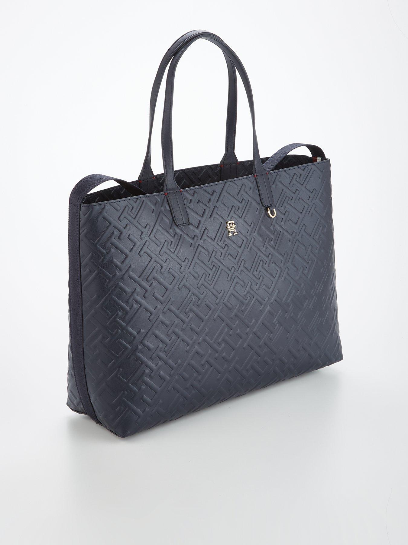 Tommy hilfiger black tote bag hot sale