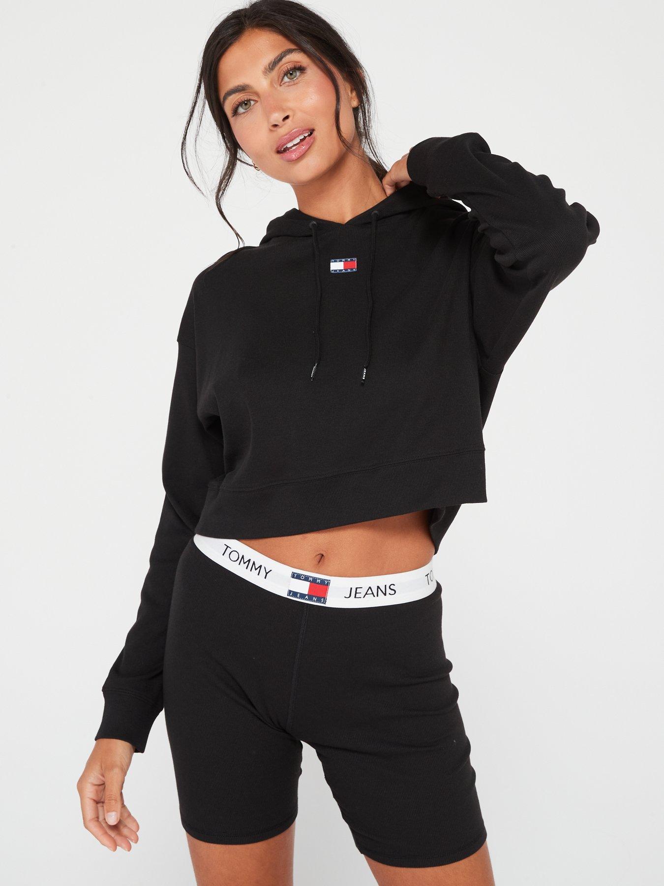 Tommy crop deals top hoodie