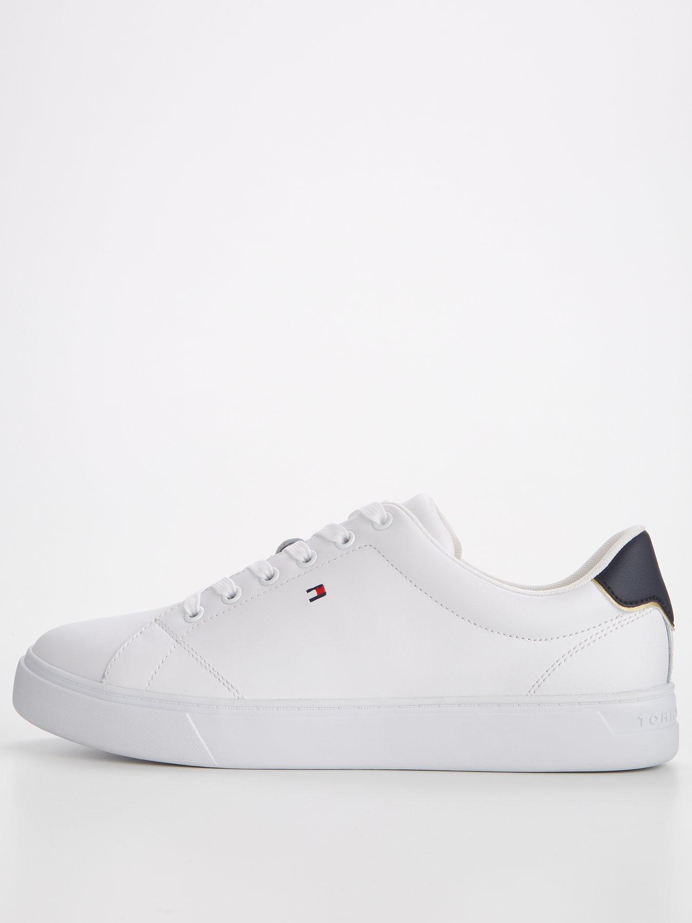 Tommy Hilfiger Essential Court Trainer - White/black | very.co.uk