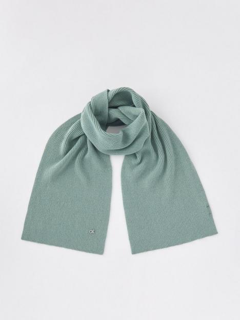 calvin-klein-lock-logo-knit-scarf-green