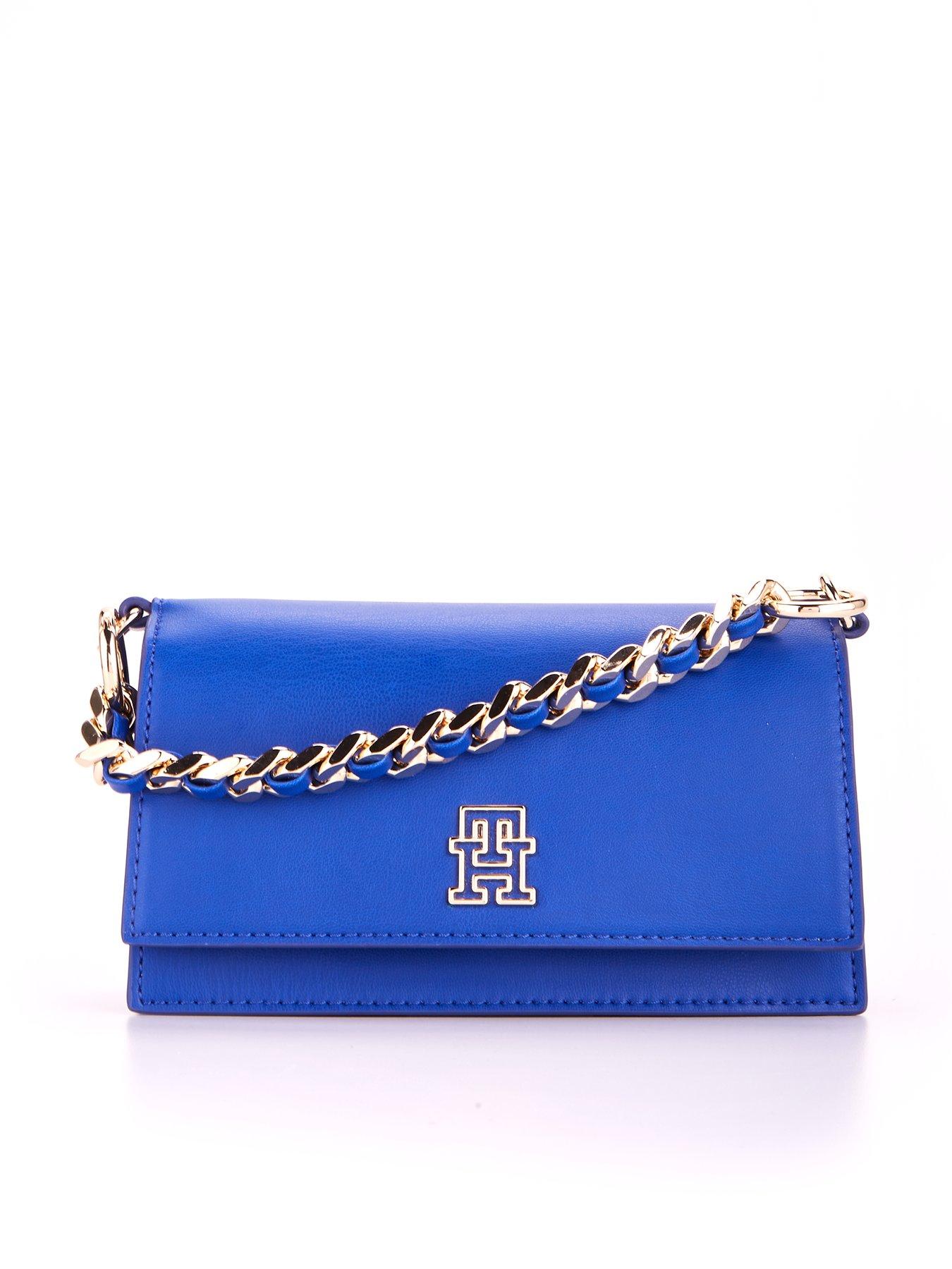 michael kors Leather royalblue Purse With Gold Chain Straps Satin