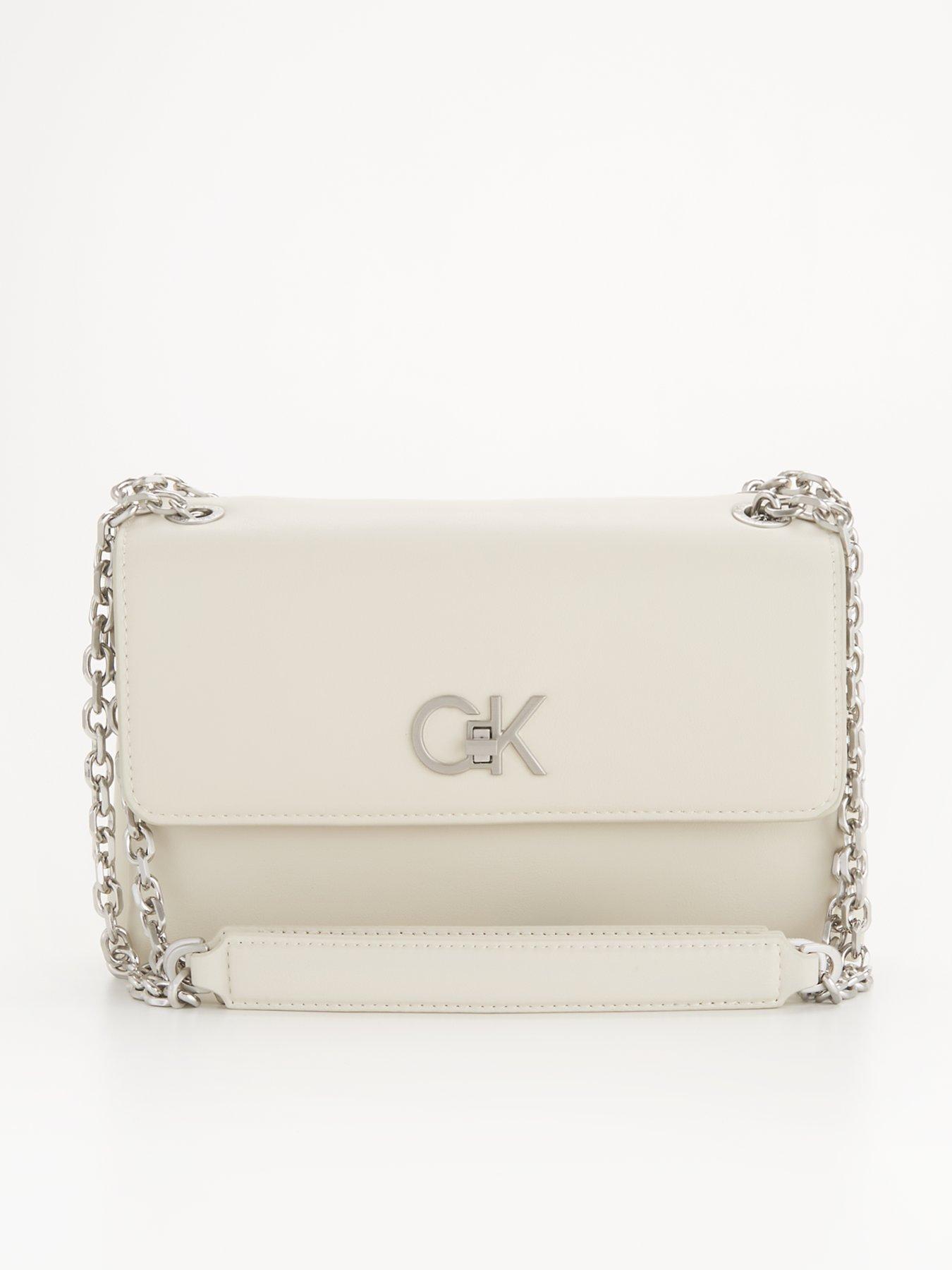 Calvin Klein Lock Logo Cross Body Bag Cream very