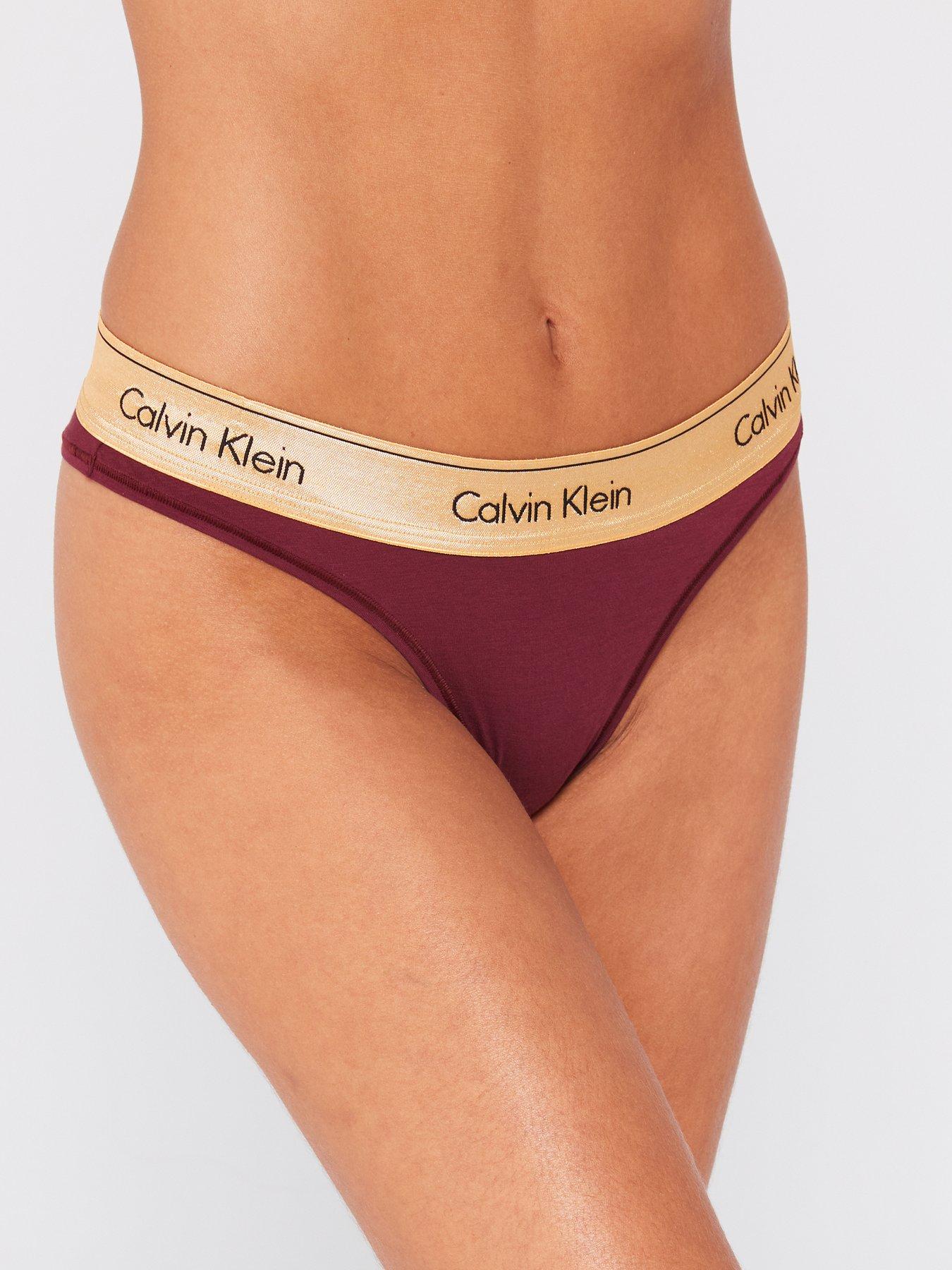 Womens Calvin Klein purple Modern Cotton Thong
