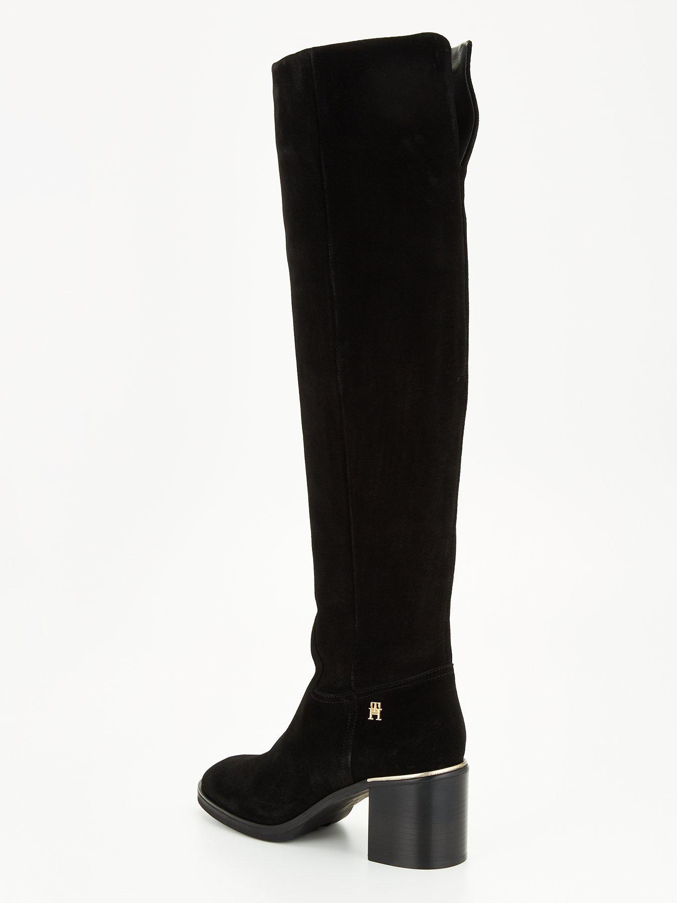 Tommy Hilfiger Over The Knee Suede Boots Black Very