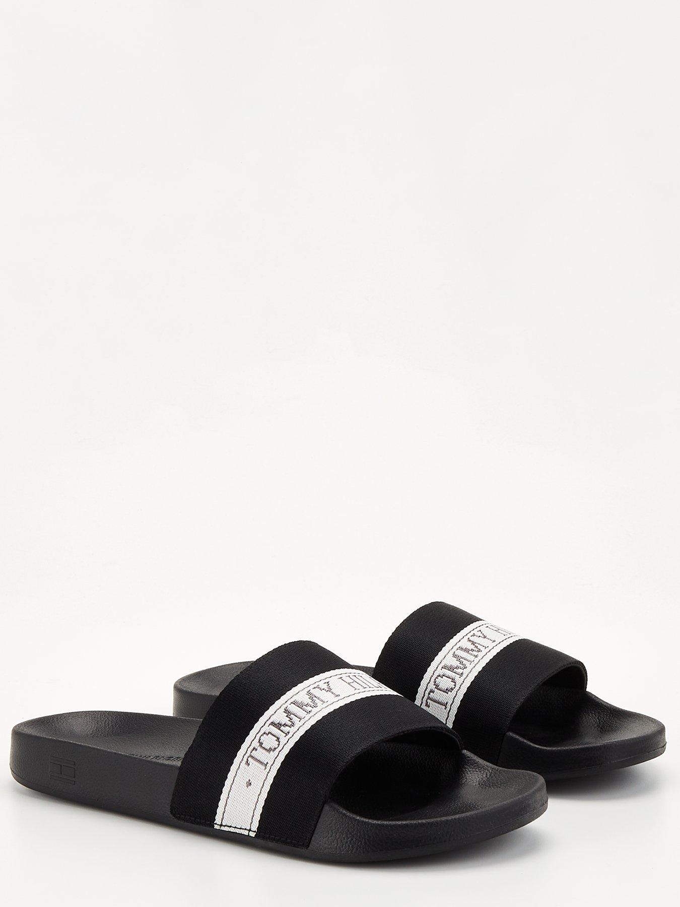 Black tommy hot sale hilfiger slides