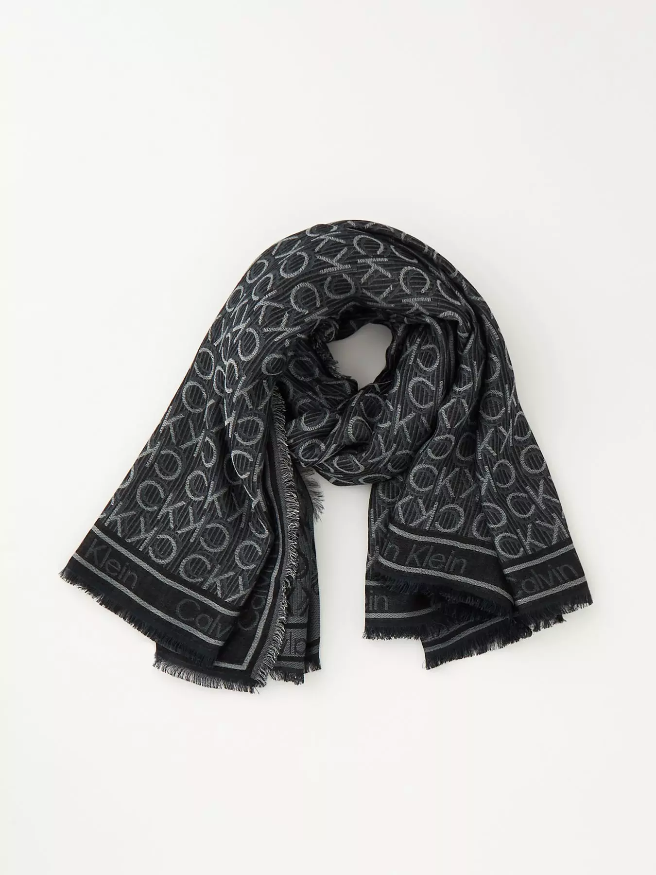 monogram-jacquard quilted scarf