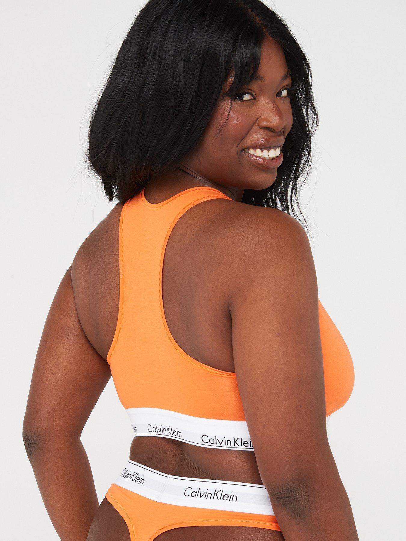 Calvin Klein Modern Cotton Unlined Bralette - Orange