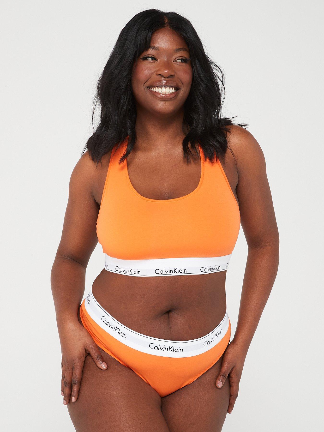 Calvin Klein Modern Cotton Unlined Bralette Orange –