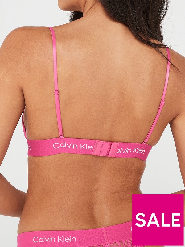 Calvin Klein 1996 Animal Lace Triangle Bralette - Pink