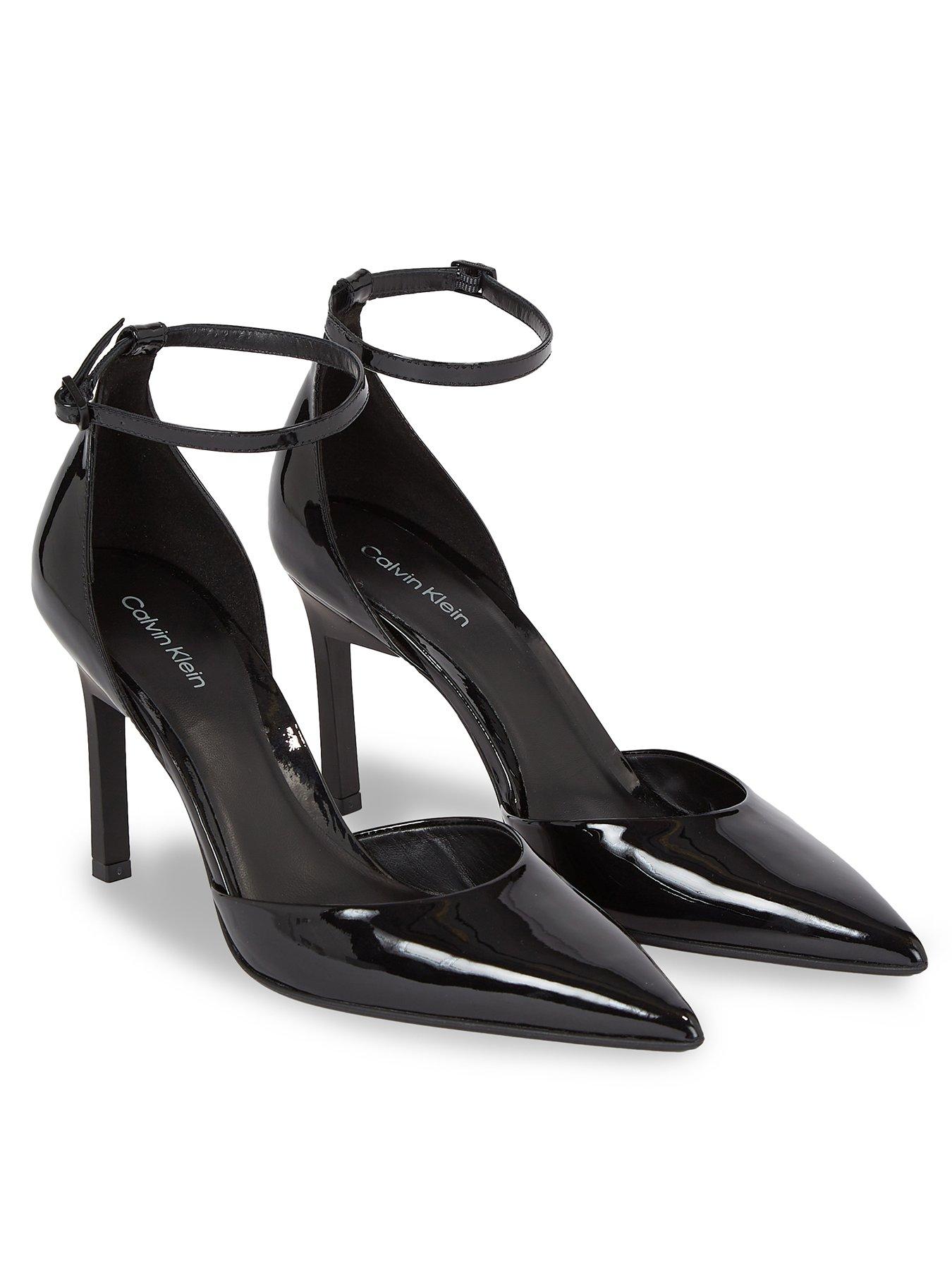 Ankle Strap Stiletto Heel Black