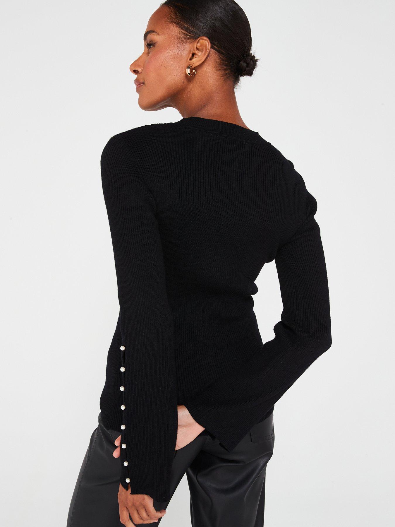 Pearl Sleeve Crew Neck Jumper