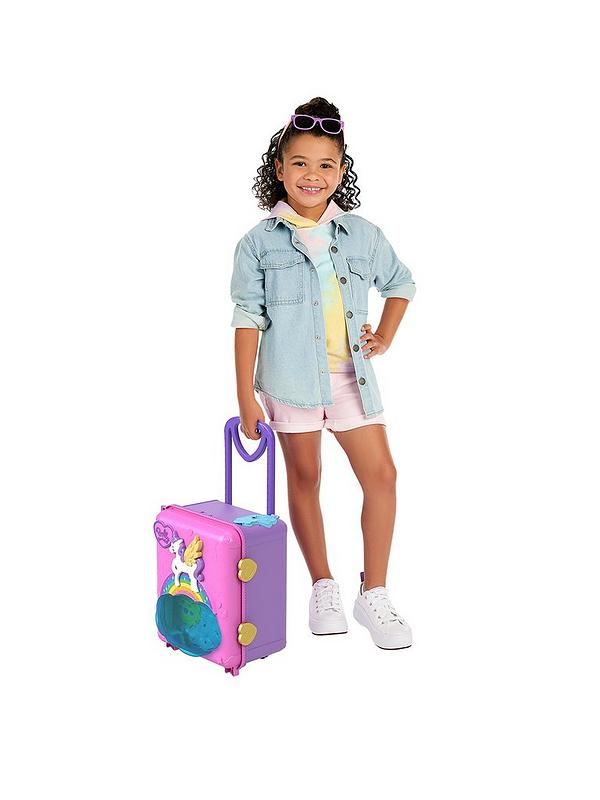 Image 1 of 6 of Polly Pocket Pollyville Resort Roll-Away Suitcase Playset