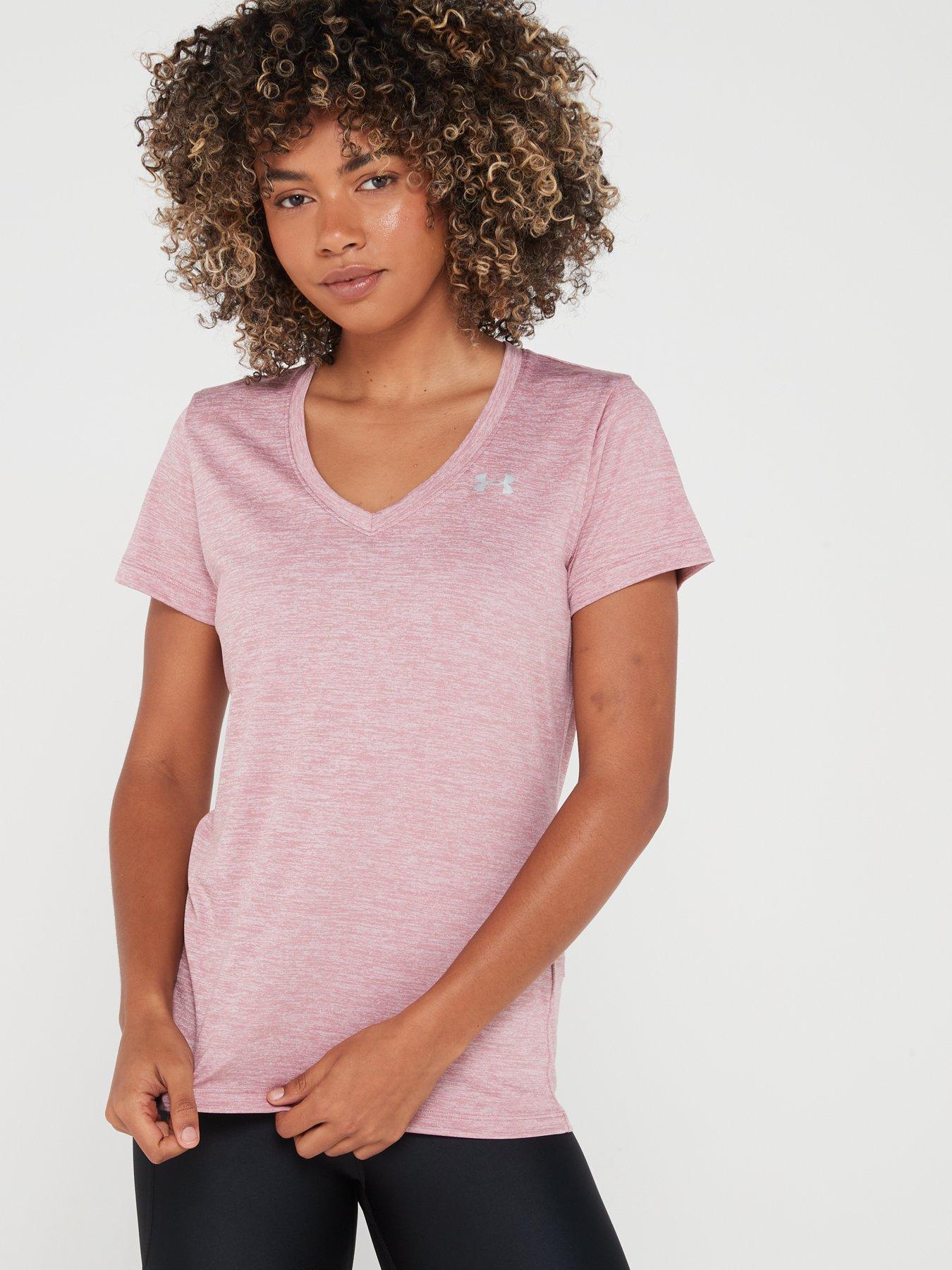 Under Armour Womens Tech V-neck T-Shirt - Pink