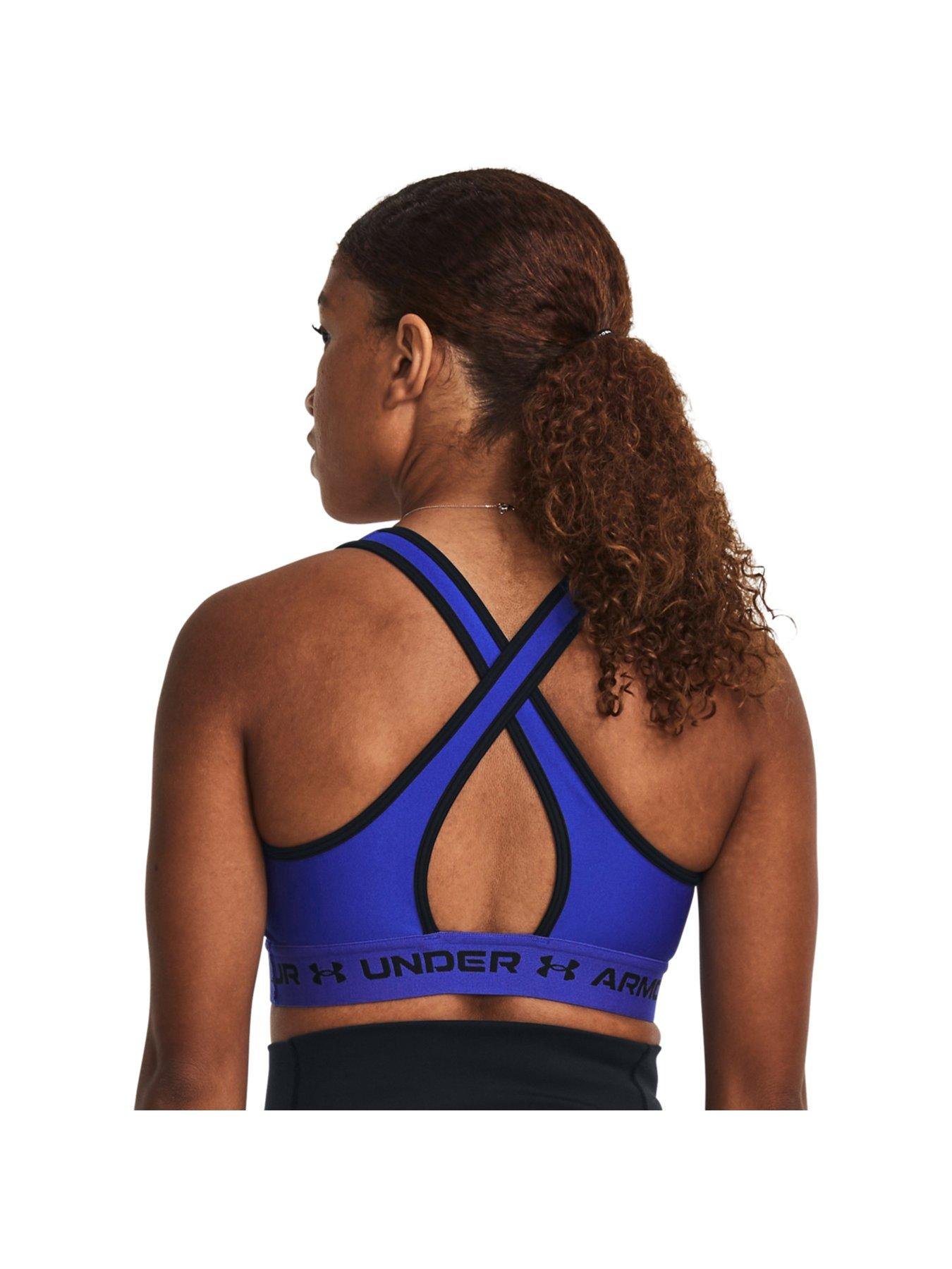 Training HeatGear® Armour Medium Support Crossback Sports Bra - Dark Blue