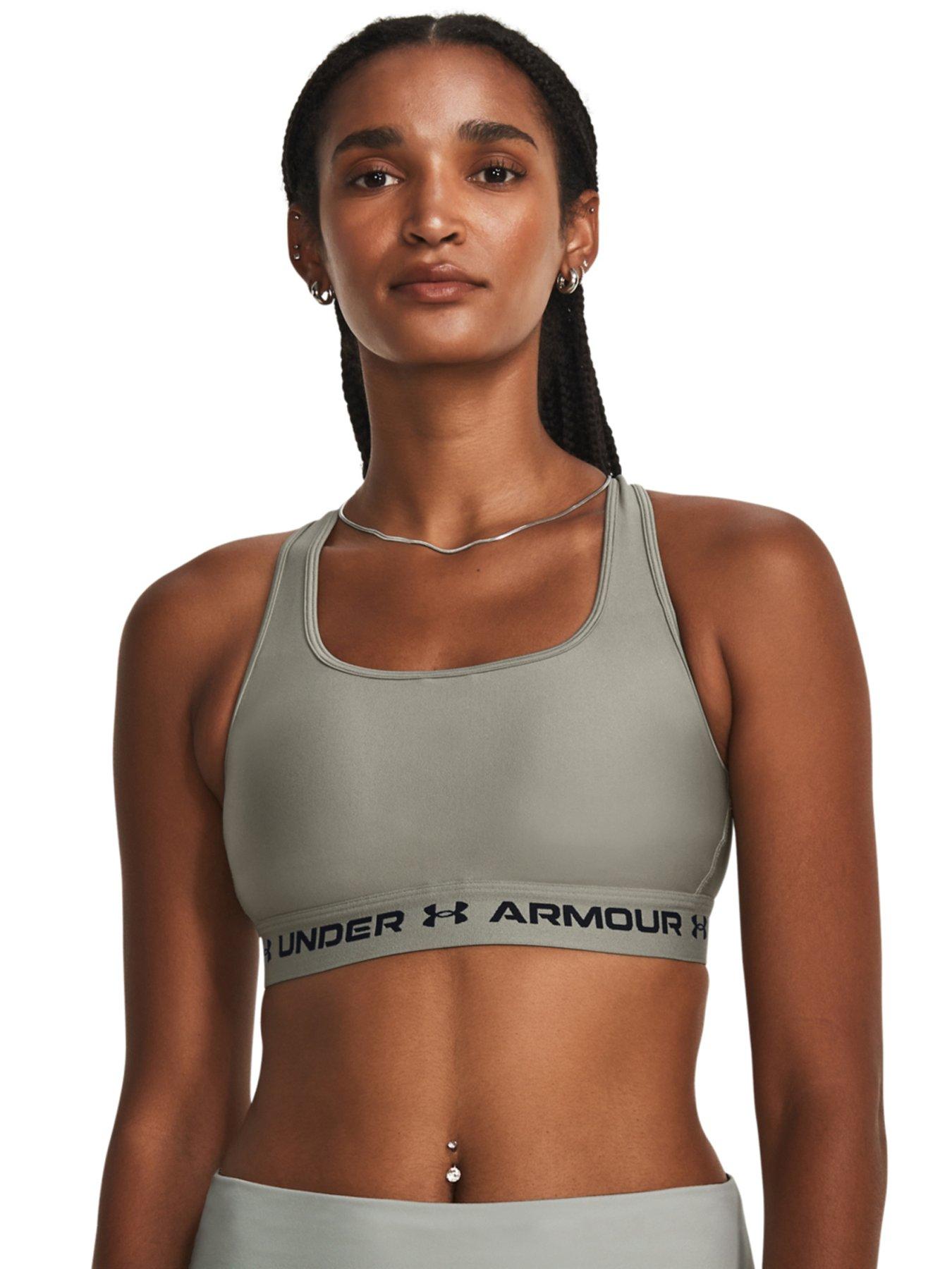 Under Armour Training mid support keyhole sports bra in black