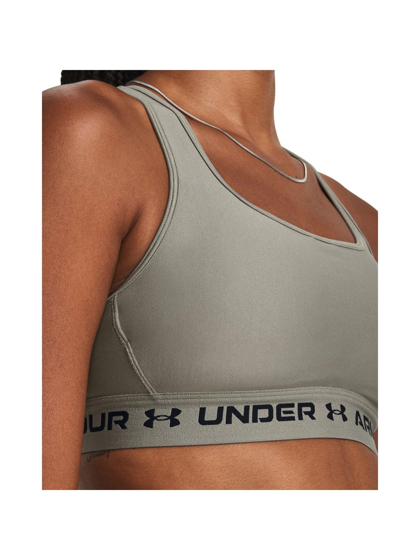 Womens sports bra with support Under Armour CROSSBACK MID BRA W green