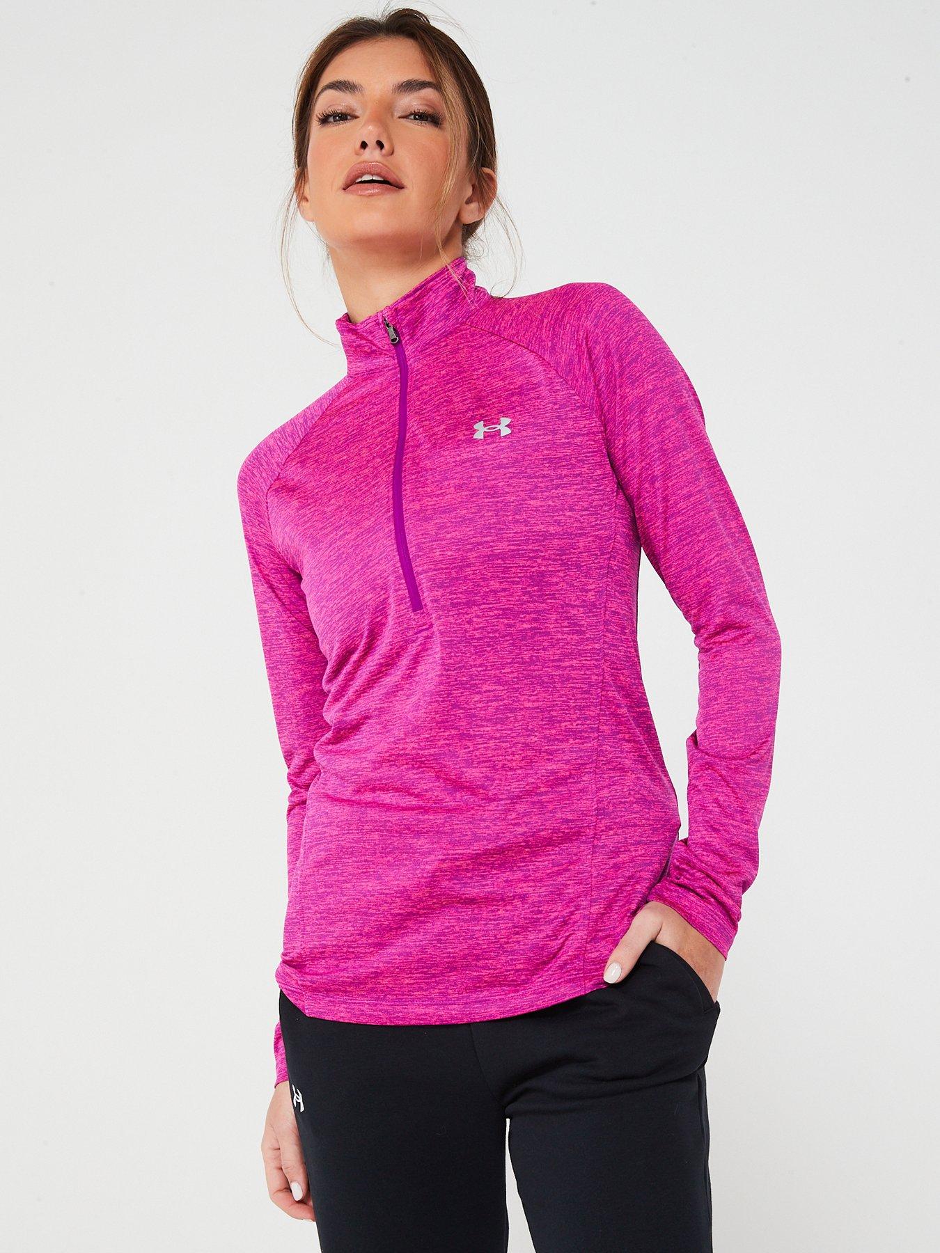 Long sleeve pink under armour sales