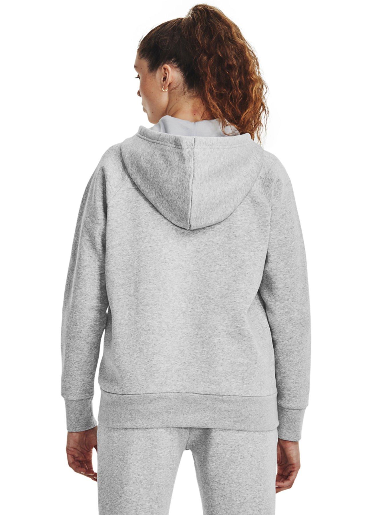 UNDER ARMOUR Training Rival Fleece Full Zip Hoodie - Light Grey | very ...