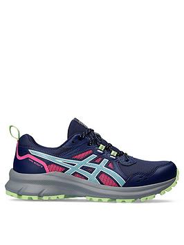 asics trail scout 3 running trainers - green/blue