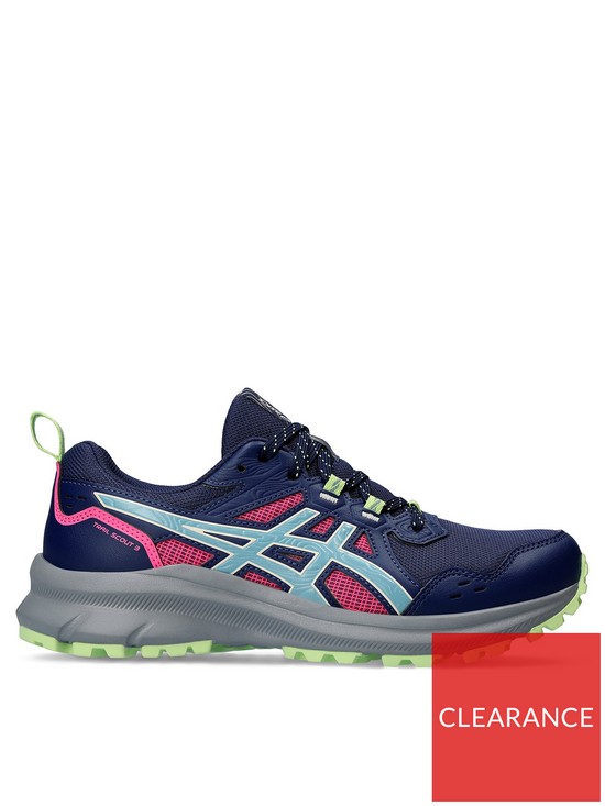 front image of asics-trail-scout-3-running-trainers-greenblue
