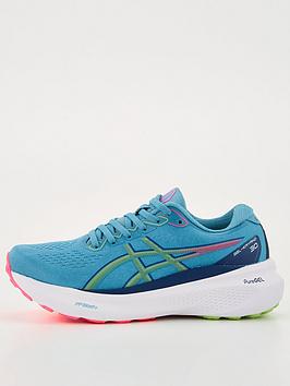 asics gel-kayano 30 running trainers - blue/green