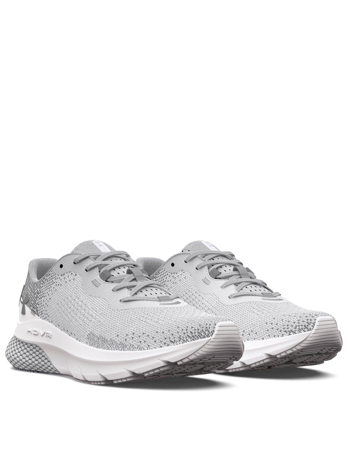 Under armour women's running shoes black hot sale and white