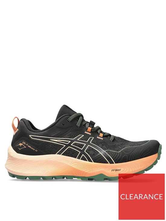 front image of asics-gel-trabuco-11-trail-running-trainers-blackmulti