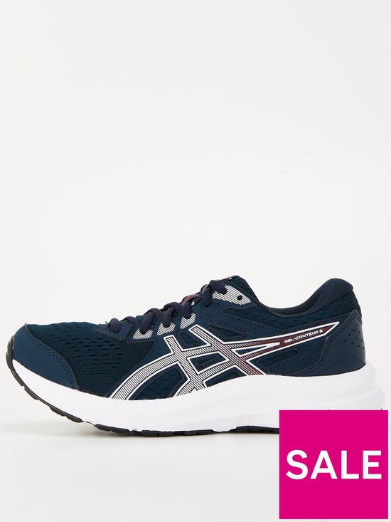 front image of asics-gel-contend-8-running-trainers-bluepink
