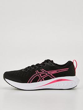 asics womens gel-excite 10 running trainers - black/pink