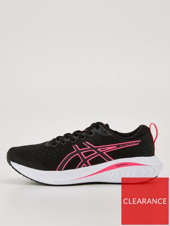 front image of asics-womens-gel-excite-10-running-trainers-blackpink