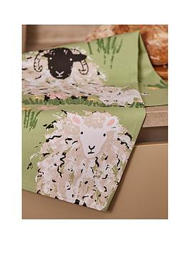 Product photograph of Ulster Weavers Tea Towel Cotton Woolly Sheep 2 Pack from very.co.uk