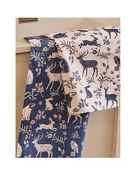 Product photograph of Ulster Weavers Tea Towel Cotton Forest Friend Navy2pk from very.co.uk