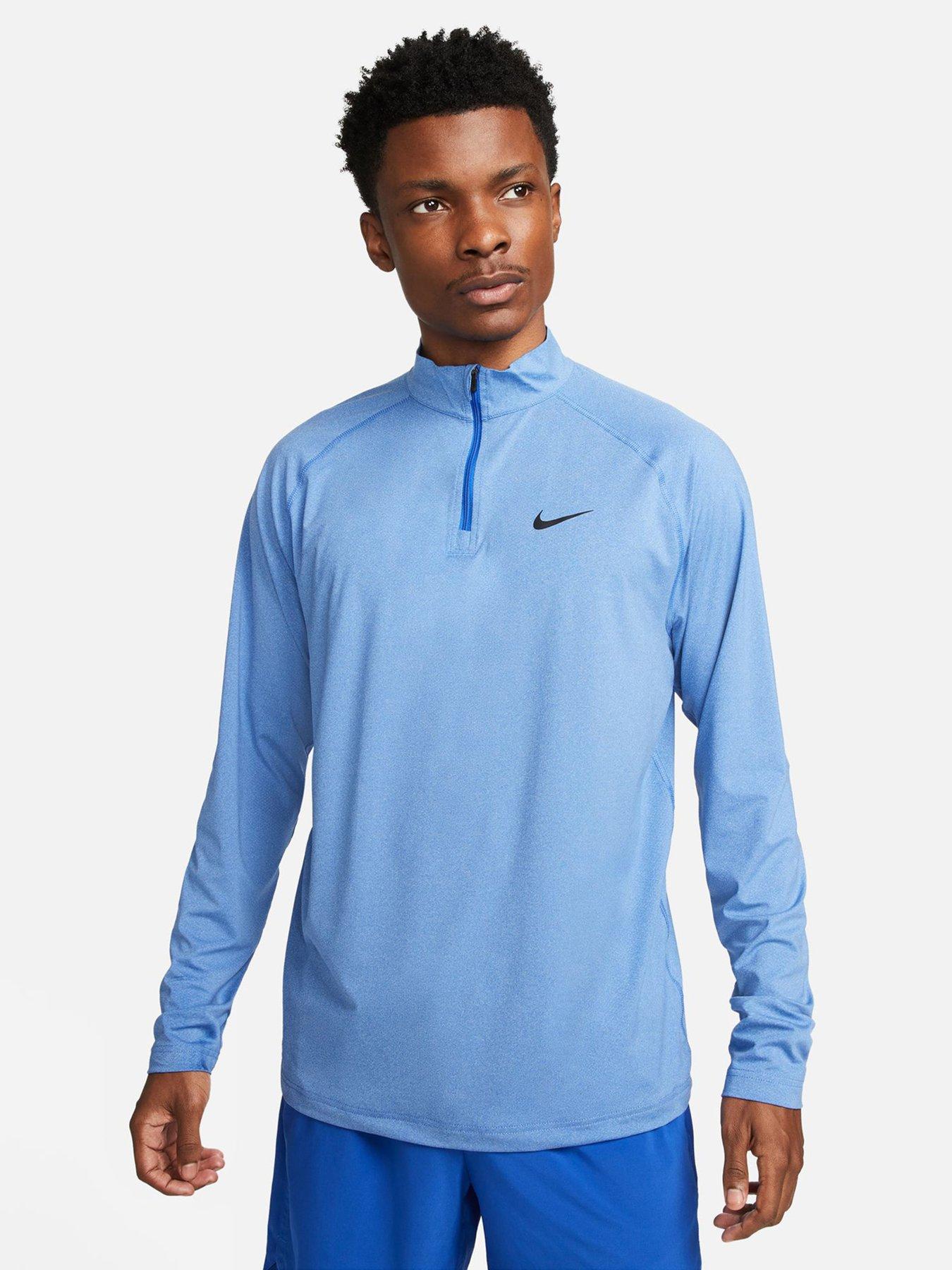 Ultra Long Sleeve Half Zip Sports Top-Blue