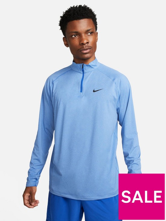 front image of nike-dri-fit-ready-14-zip-top-blue