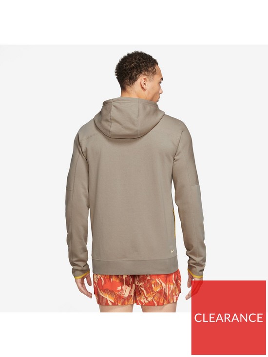 stillFront image of nike-run-trail-logo-pullover-running-hoodie-khaki