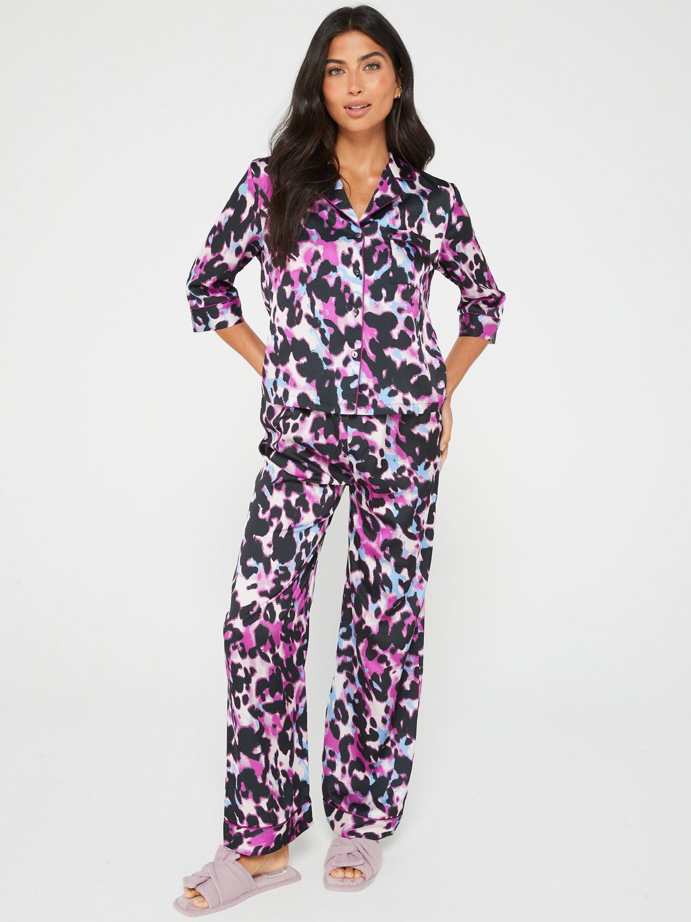 Buy Pour Moi Blue Dusk Satin & Lace Revere Collar Pyjama Set from Next  Ireland