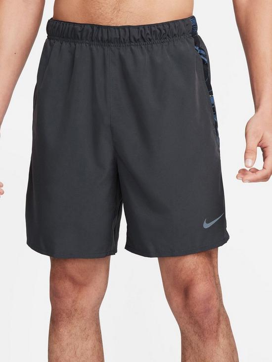front image of nike-challenger-7-inch-running-shorts-grey