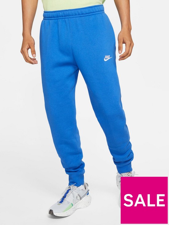 front image of nike-nsw-club-fleece-joggers-blue