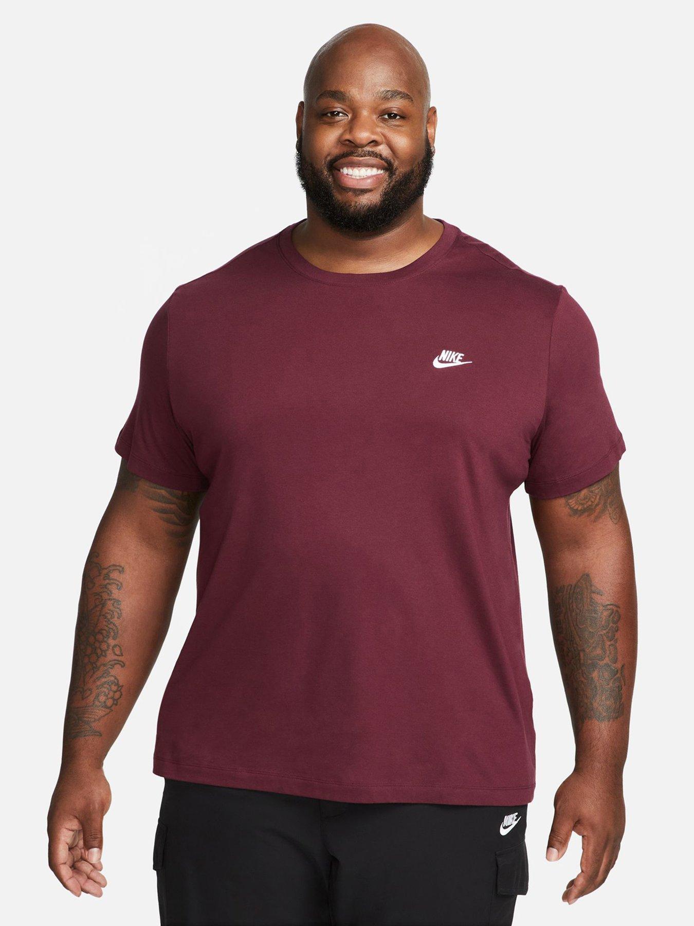 Burgundy best sale nike shirt