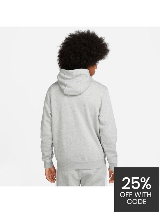 stillFront image of nike-fleece-hoodie-dark-grey