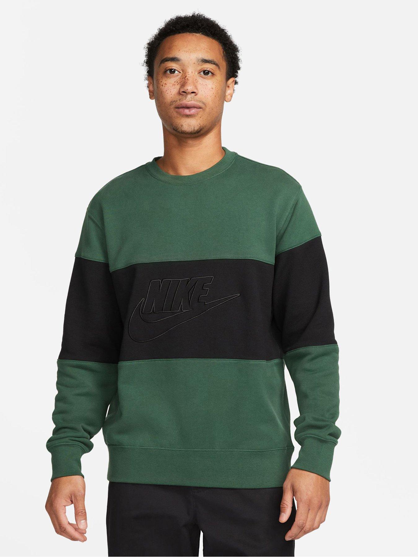 Nike Club Colour Block Crew Sweat Green Very