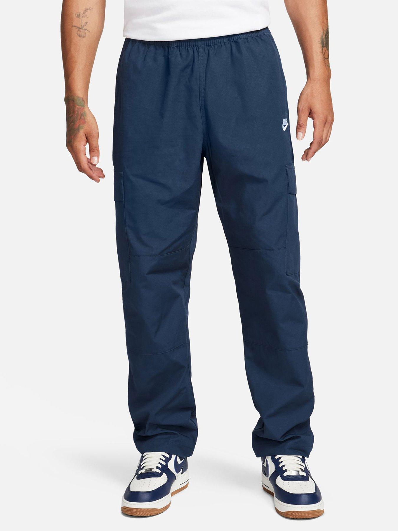 Nike Swoosh-embroidered Cotton Track Pants - Blue