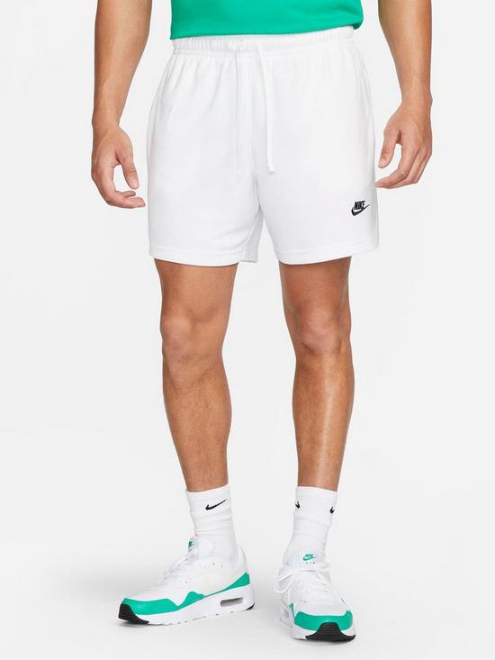 front image of nike-club-mesh-flow-shorts-white