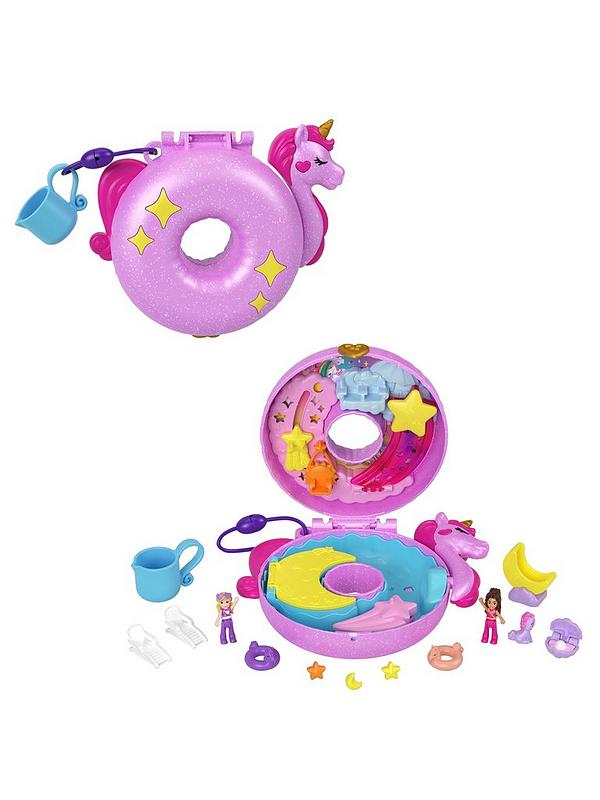 Image 1 of 6 of Polly Pocket Unicorn Floatie Compact Micro Doll Playset