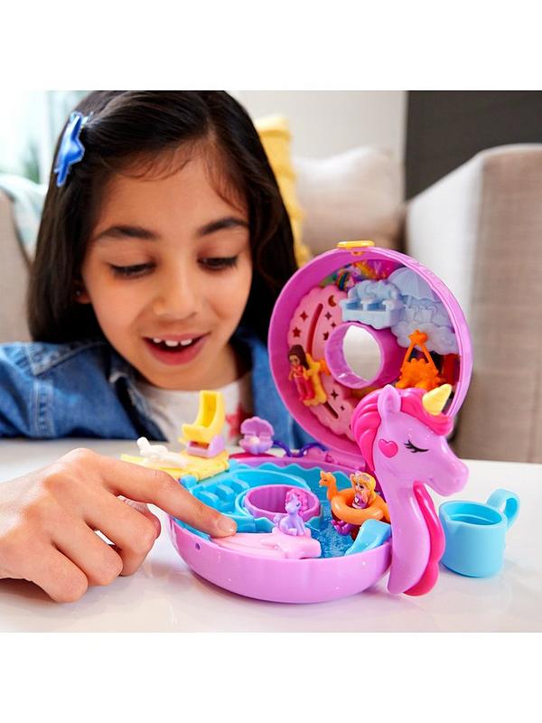 Image 2 of 6 of Polly Pocket Unicorn Floatie Compact Micro Doll Playset