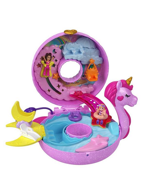 Image 3 of 6 of Polly Pocket Unicorn Floatie Compact Micro Doll Playset