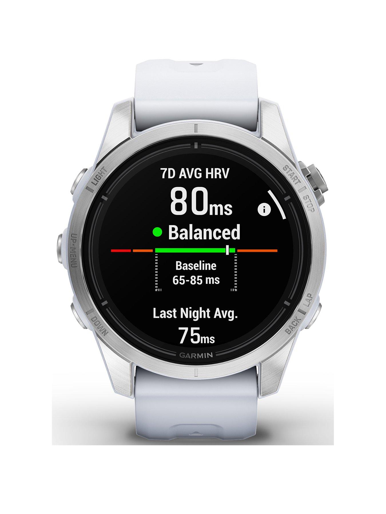 undefined Epix Pro 42mm, Stainless Steel, White Stone Band