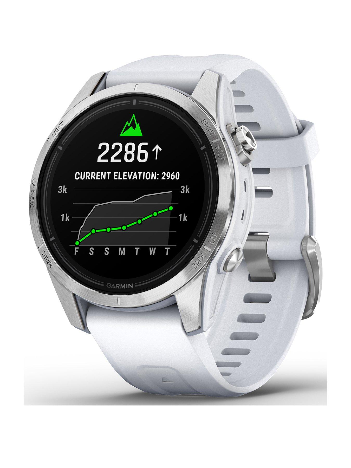 Image 3 of 6 of Garmin Epix Pro 42mm, Stainless Steel, White Stone Band